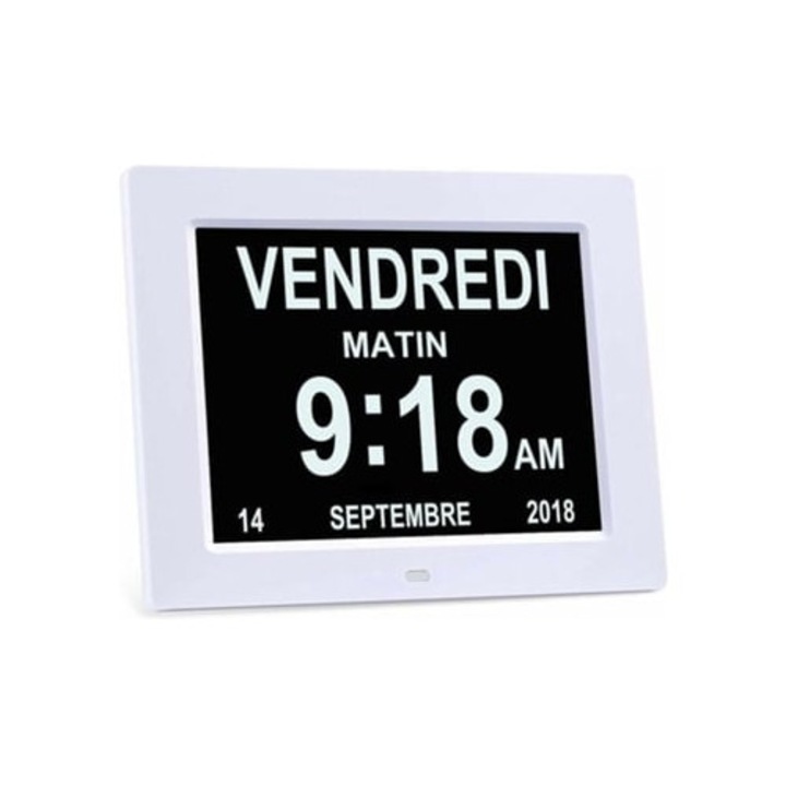 Ceas decorativ digital cu alarma, ecran mare, alarme personalizate, pentru seniori si persoanele cu deficiente de vedere