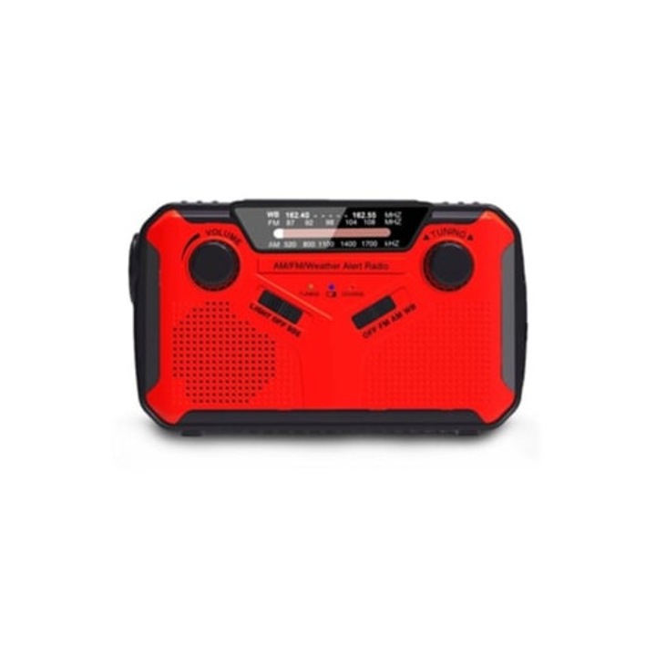 Radio solar portabil AMFM cu manivela, 4000mAh, set de urgenta