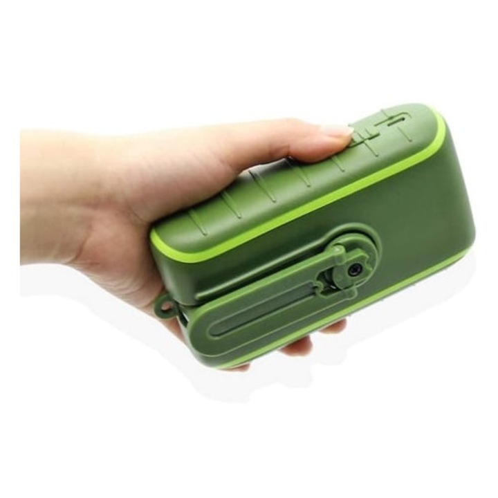 Radio de urgenta portabil 8000mah, cu incarcare USB, cu manivela, Slowmoose