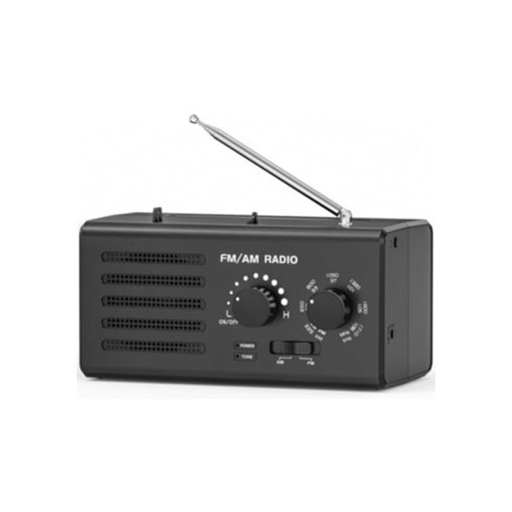 Radio portabil FM AM, 5W, receptie imbunatatita, alimentat prin USB, design cu maner
