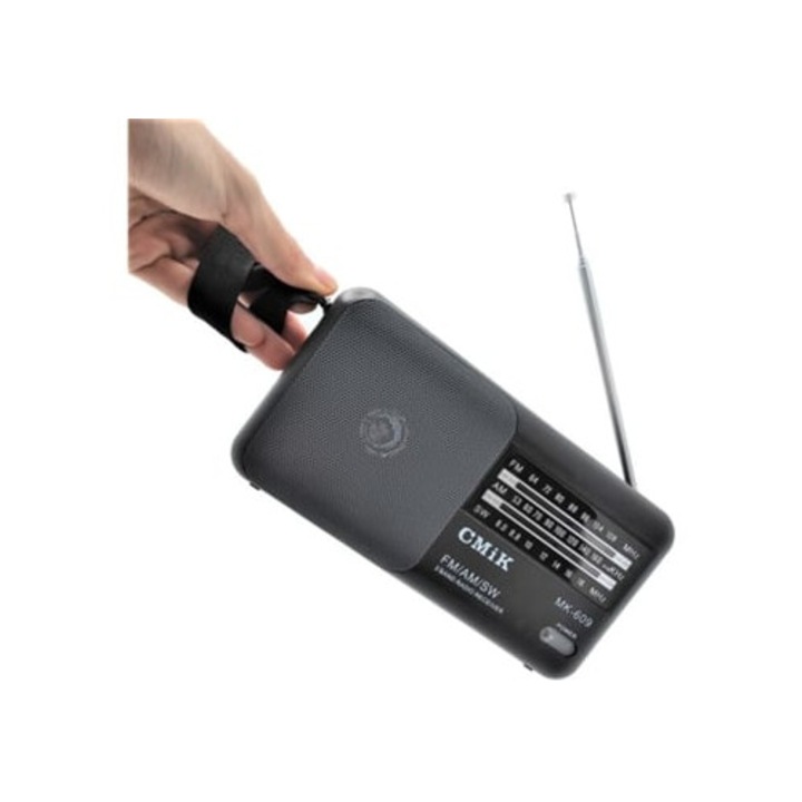 Radio portabil AM FM, functionare cu baterii, mod ton inalt/scazut