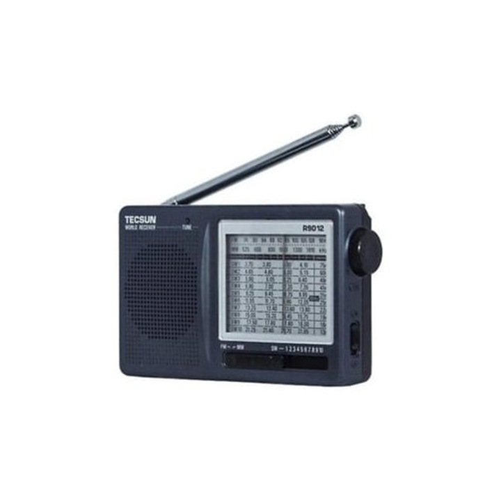 Radio multibanda Tecsun R-9012, 12 benzi, sensibilitate ridicata, culoare neagra