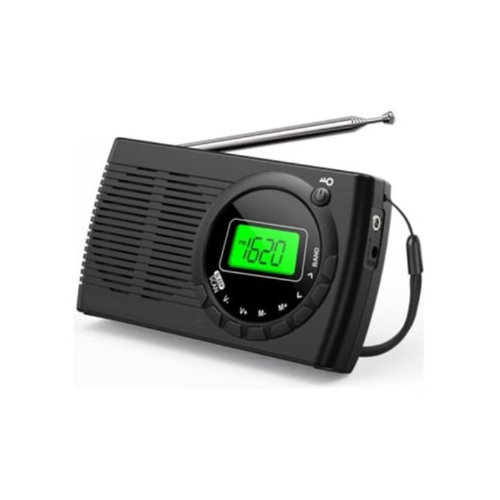 Radio portabil mic cu baterie FMAMW, Tendak, negru