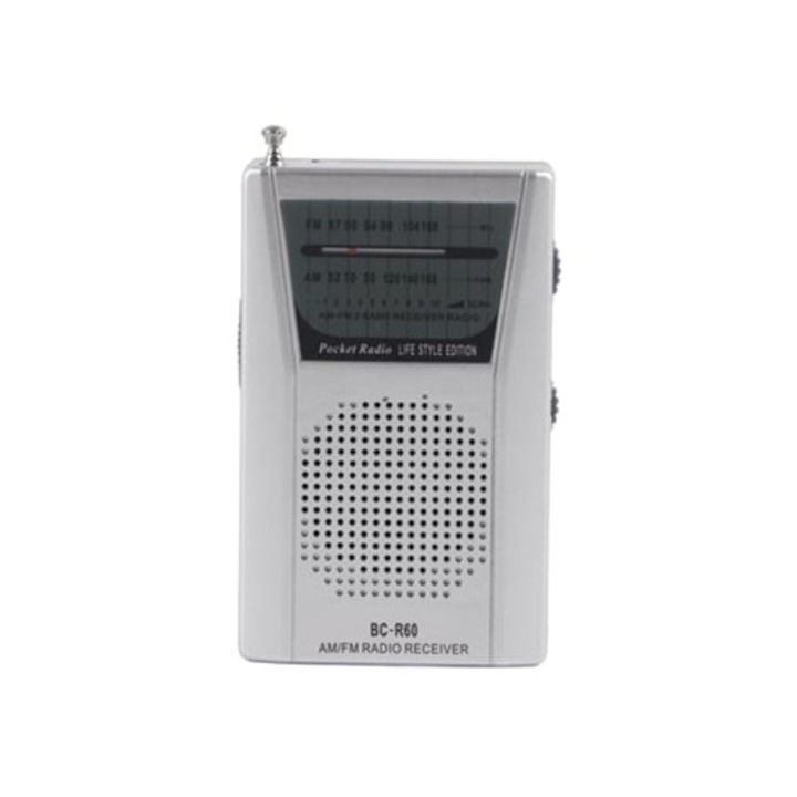 Radio portabil AM FM cu difuzor de 5W, alimentat cu baterii, pentru calatorii si situatii de urgenta