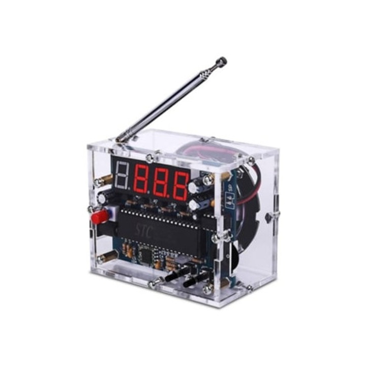 Kit radio FM digital DIY, receptor semi-wireless ajustabil, 87-108 Mhz