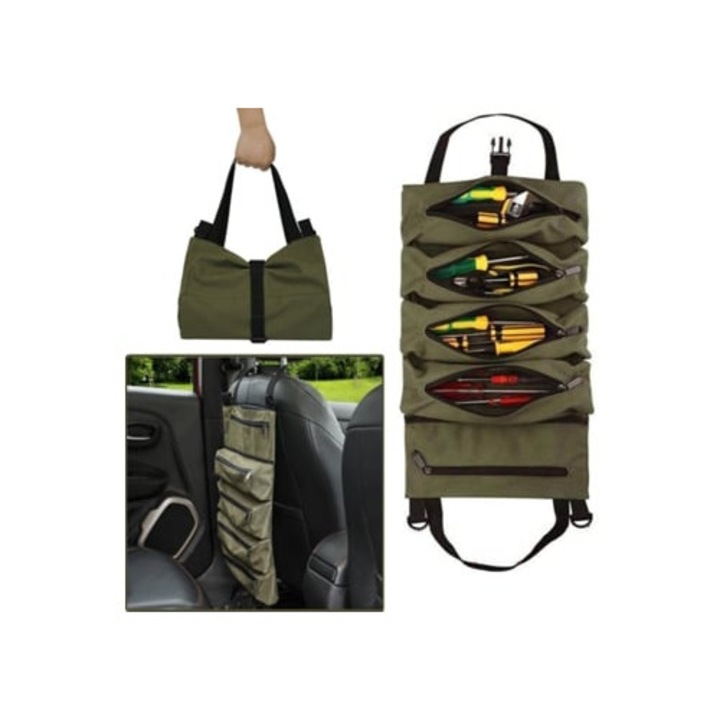 Slowmoose vászon szerszámtáska, zöld 30x45cm