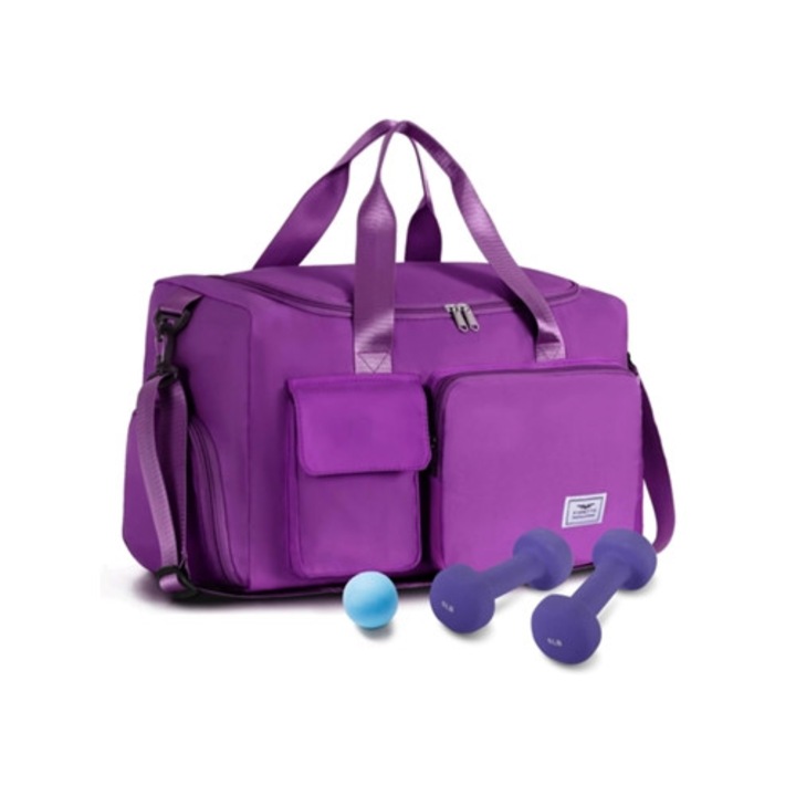 Slowmoose vízálló összecsukható utazótáska cipőrekesszel, uniszex lila