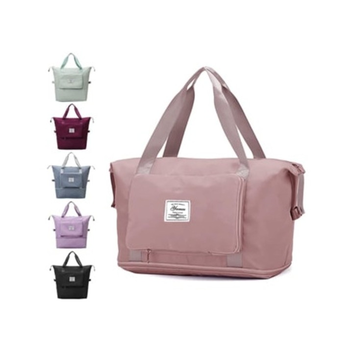 Troler pliabil mare, impermeabil, cu maner fix, separare umed-uscat, 30x45cm