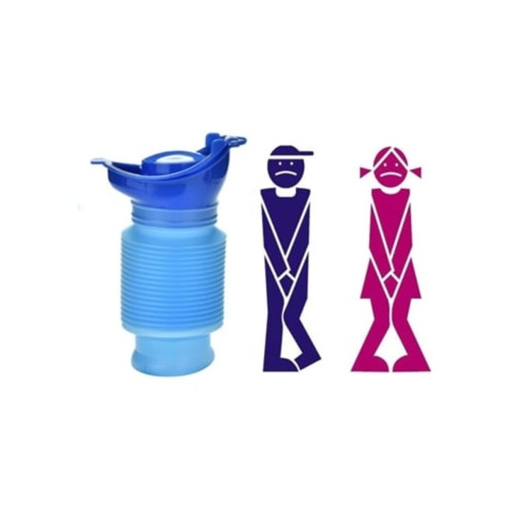 Slowmoose újrafelhasználható hordozható piszoár, visszahúzható vészhelyzeti WC, gyerekeknek és felnőtteknek