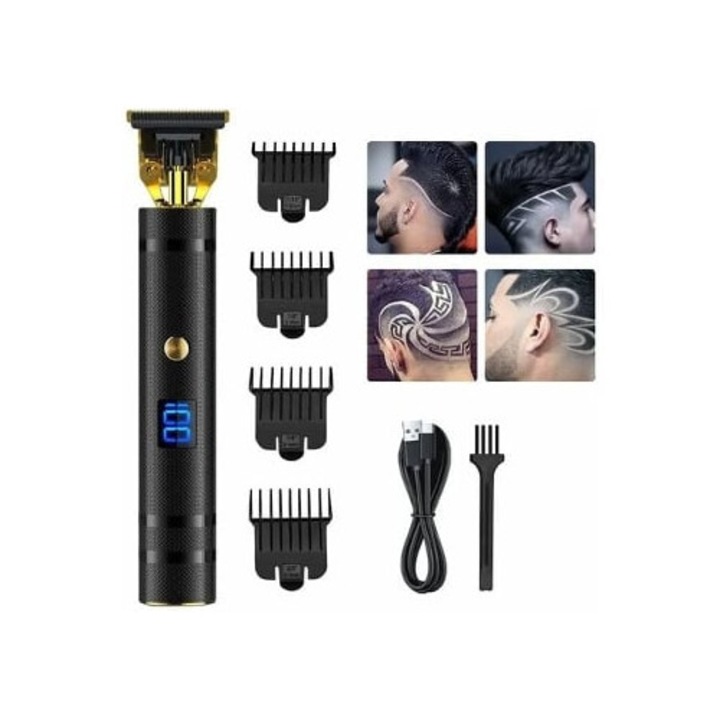 Aparat de tuns pentru barbati, tuns profesional fara fir, taiere precisa 0mm, Slowmoose