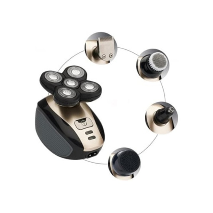 Aparat de ras electric Slowmoose, set cu trimmer pentru nas, perie, masaj