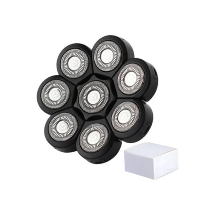 Cap de ras electric flotant inlocuibil Slowmoose, set cu trimmer pentru nas, masina de tuns par si masaj facial