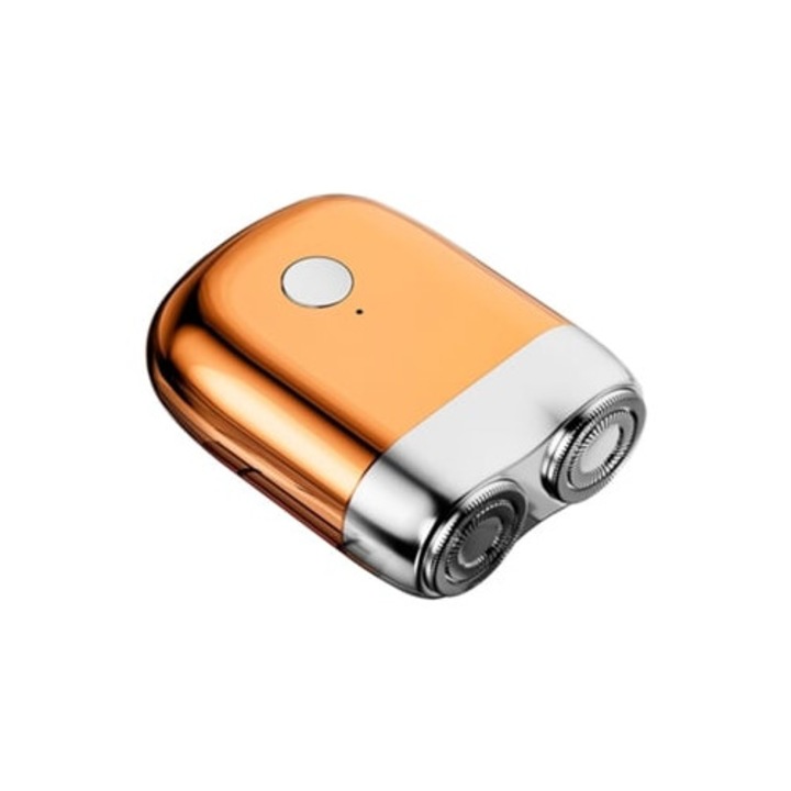 Aparat de ras electric, Slowmoose, portabil, impermeabil, portocaliu