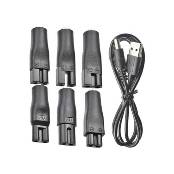 Set 7 cabluri de alimentare 5V, adaptor USB pentru aparate de ras electrice, Slowmoose