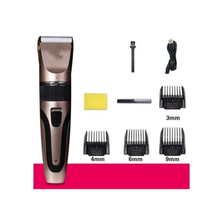 Aparat de tuns electric, USB reincarcabil, pentru par si barba, Slowmoose