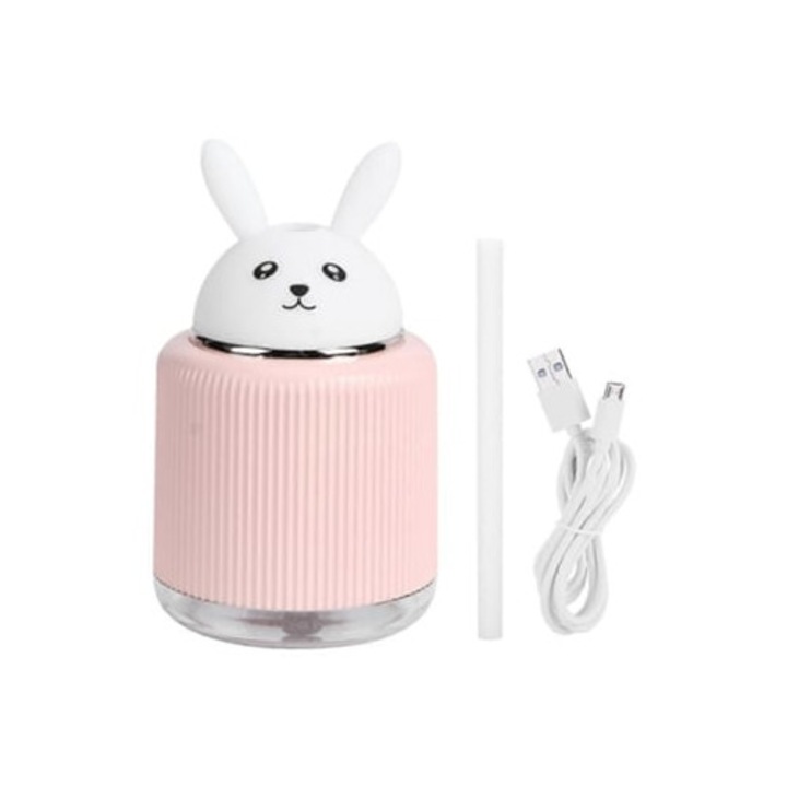 USB párásító 300ml, nyuszi forma, irodába, otthonra, autóba