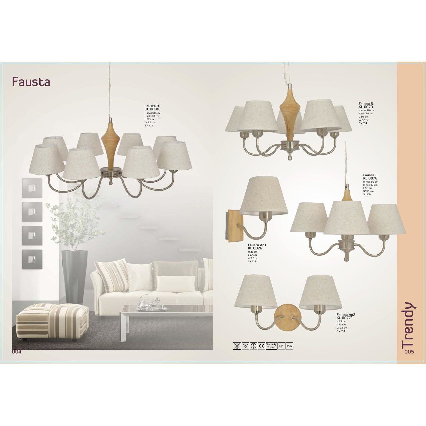 Aplica Fausta E27 KL2599 Klausen