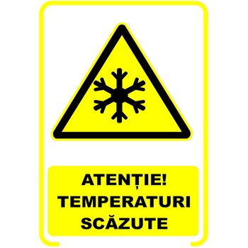Set de 2 indicatoare A5 - ATENTIE TEMPERATURI SCAZUTE Set de 2 indicatoare A5 - ATENTIE TEMPERATURI SCAZUTE