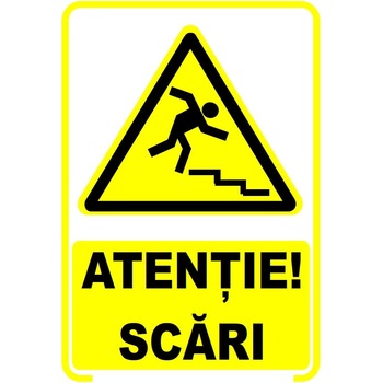 Set de 2 indicatoare A5 - ATENTIE SCARI Set de 2 indicatoare A5 - ATENTIE SCARI