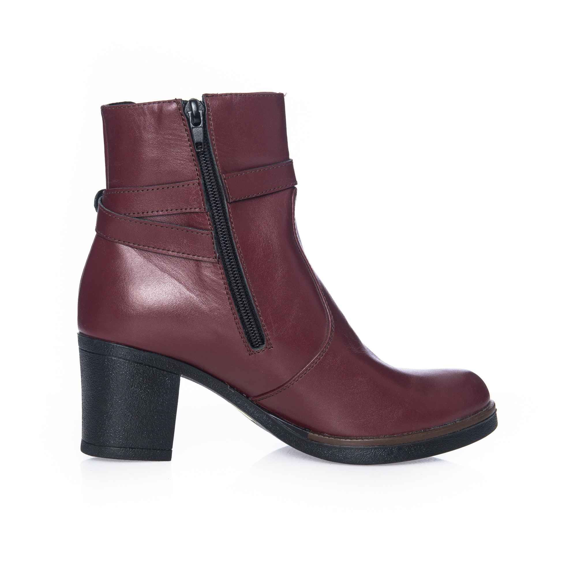 Ghete dama din piele naturala - Bordo Box - GX18 BB