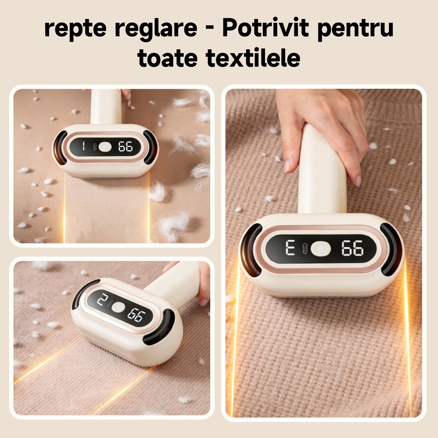 Aparat de tuns scame electric reincarcabil cu afisaj digital – indeparteaza eficient scamele de pe pulovere, paltoane, canapele si paturi, 8000rpm, alb si negru