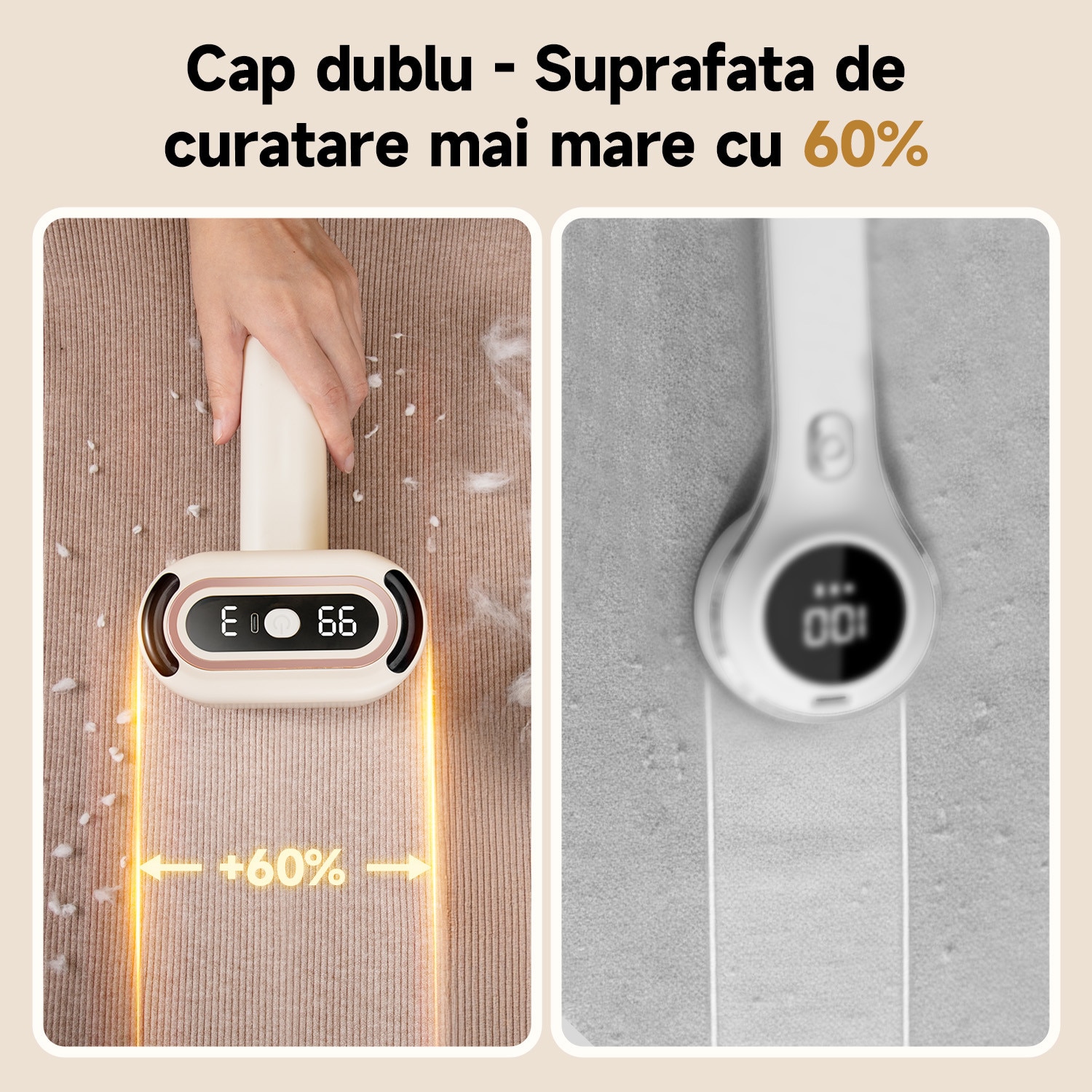 Aparat de tuns scame electric reincarcabil cu afisaj digital – indeparteaza eficient scamele de pe pulovere, paltoane, canapele si paturi, 8000rpm, alb si negru