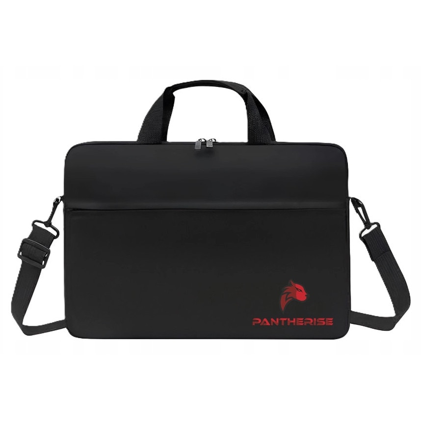 Husa Pentru Laptop, Pantherise, Poliester Durabil Cu 2 Buzunare, Maner Pentru Valiza, 14 x 10 x 0.5 Cm, Negru