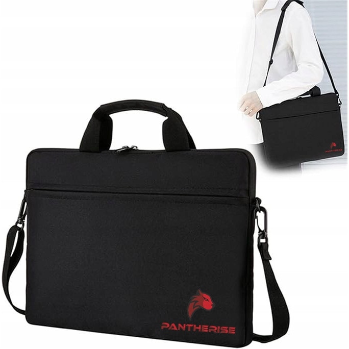 Husa Pentru Laptop, Pantherise, Poliester Durabil Cu 2 Buzunare, Maner Pentru Valiza, 14 x 10 x 0.5 Cm, Negru