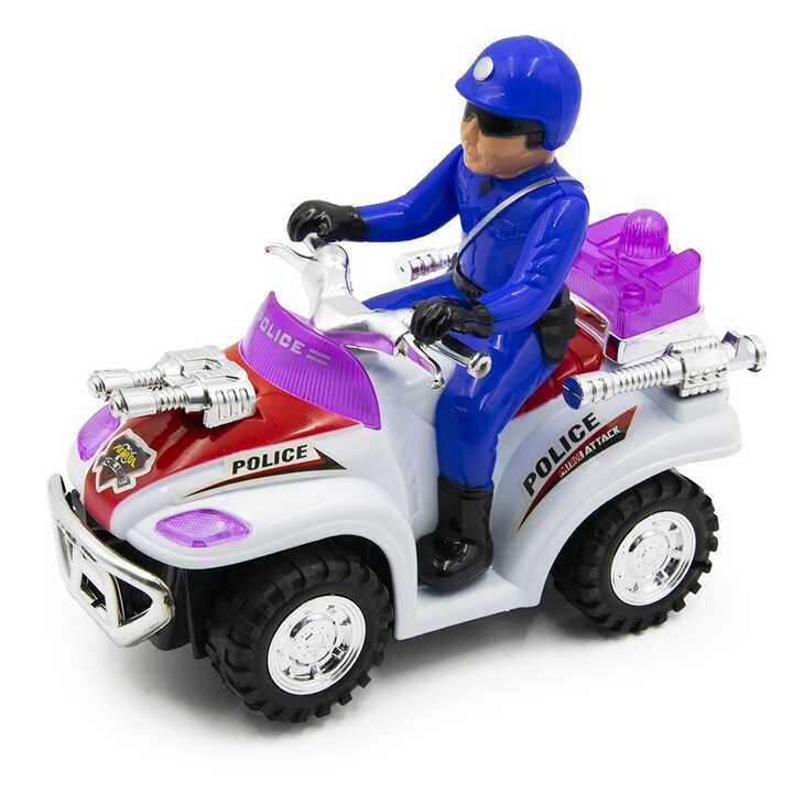 Elemmel működő Rendőr quad, fény és hanghatásokkal