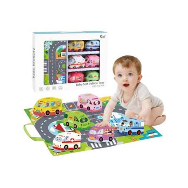 Mașini de pluș Puha, cu covor de joacă transformabil în geantă