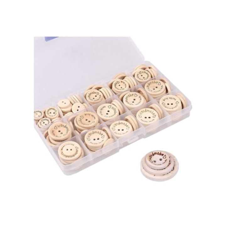 Vegyes fa varrógombok, kerek gombok készlete, finom dizájn, védelem