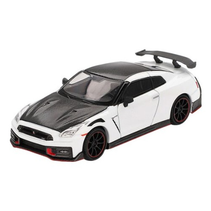 Nissan Gtr (35) Nismo Brilliant White Pearl 2024 1:64 Mini GT MGT01045 autómodell