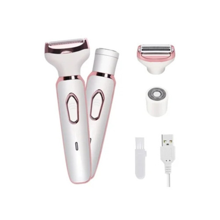 Aparat de ras electric 4-in-1, multifunctional, portabil, reincarcabil, pentru fata, picioare si axile
