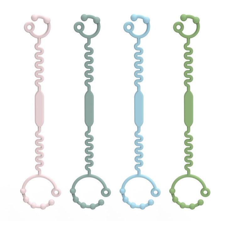 4 db babajáték lánc szett, RQQM, szilikon, multifunkcionális, 30 cm, többszínű