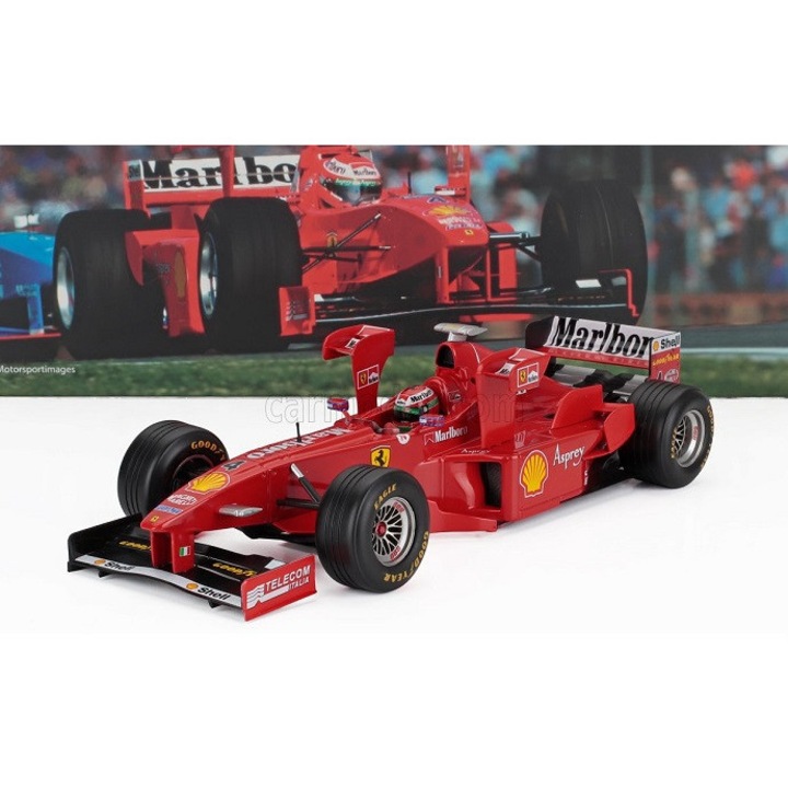 Macheta automodel Formula 1 Ferrari F300 E. Irvine 3rd Imola GP 1998 1/18, metalica/plastica, 14+ ani