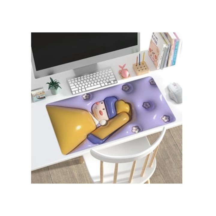 Mousepad 3D cu model fetita, 800x400x2mm, multicolor