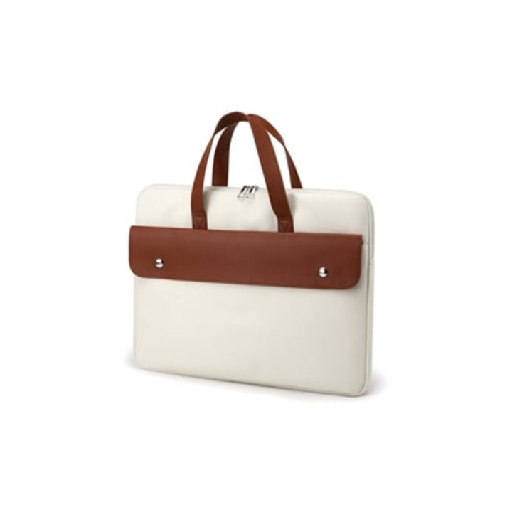 15.6 hüvelykes laptoptáska, bézs, barna és fehér