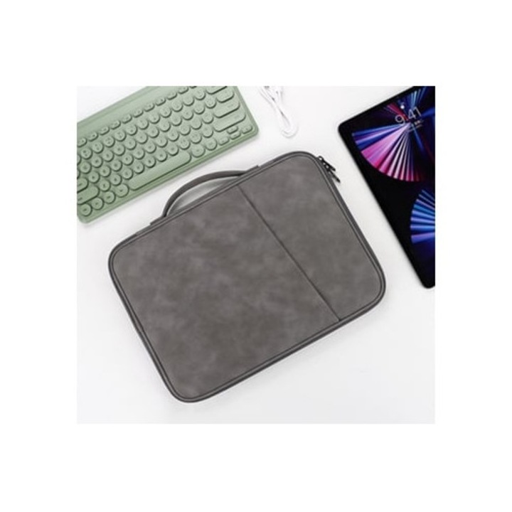 Sötétszürke univerzális laptop táska juhgyapjúból, 10.8-11 hüvelyk