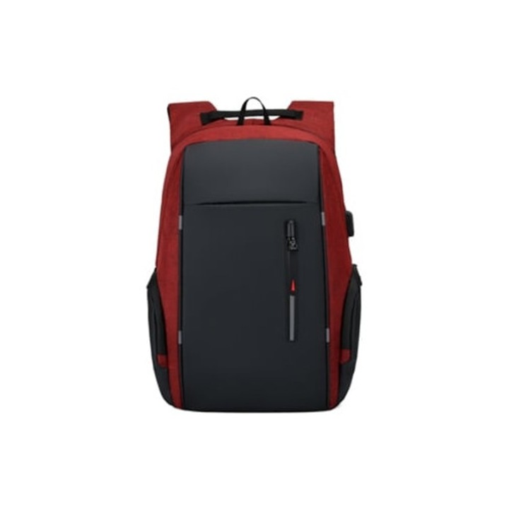 Piros laptoptáska USB töltőporttal, 30x45cm