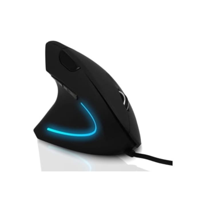 Mouse vertical ergonomic cu fir, 4 niveluri DPI, pentru stangaci