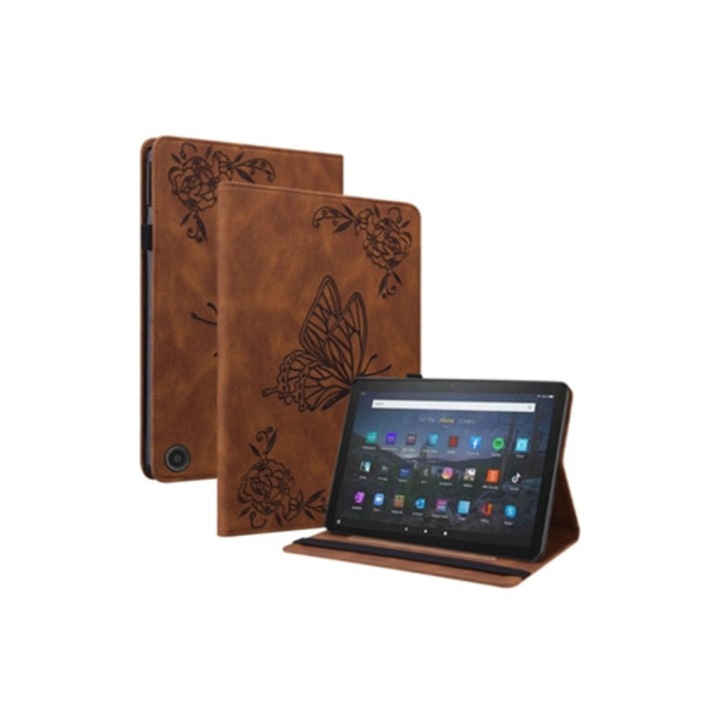Tabletok tok Amazon Fire Max 11 inch-hez, PU bőr, barna