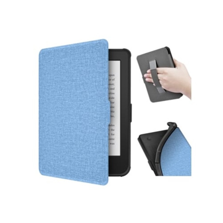 Husa protectoare pentru eBook Reader Kobo Clara Color 2024, 7 inch, cu suport pentru palma, albastra