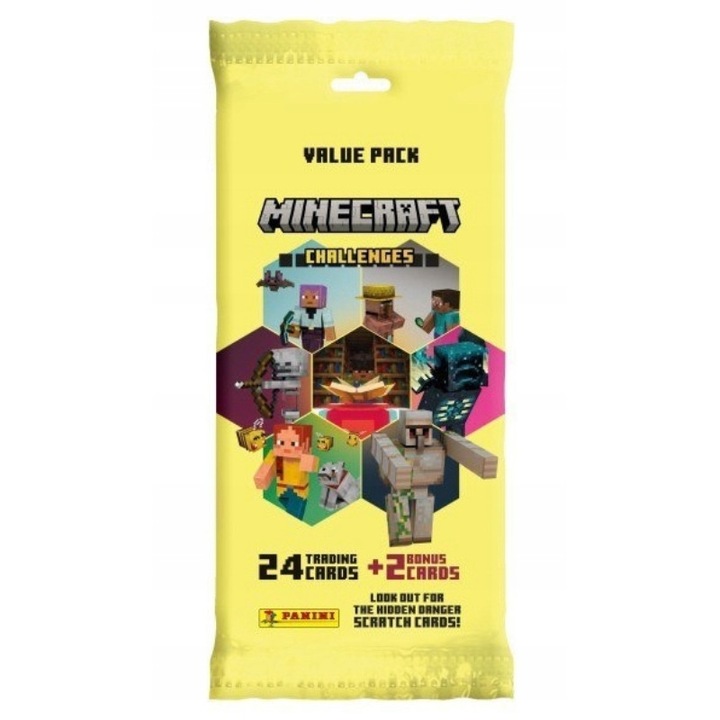Set De Carduri, Panini, Provocari Minecraft, Personaje, Ideea perfecta pentru cadou, multa distractie, Carton, Diverse Jucarii Surpriza, 10 Ani, 10.5 x 10 cm, Multicolor, 250 g