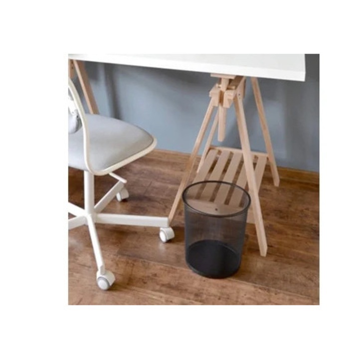 Cos de gunoi din plasa de otel, design elegant, material bine ventilat, pentru birou sau acasa, top