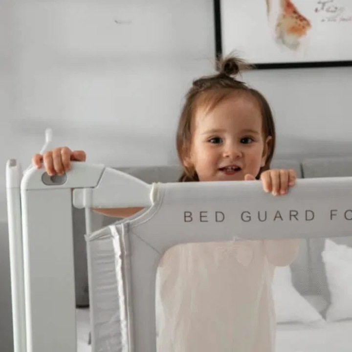 Protectie laterala pat, lungime 157 cm, CHOC CHICK, Premium XXL, montaj rapid fara suruburi, reglabila pe inaltime 81-96 cm