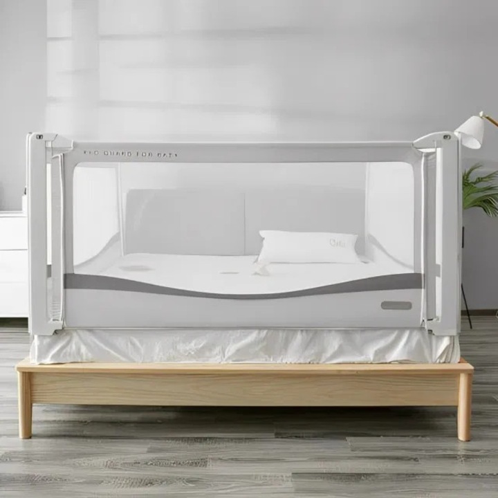 Protectie laterala pat, lungime 117 cm, CHOC CHICK, Premium XXL, montaj rapid fara suruburi, reglabila pe inaltime 81-96 cm