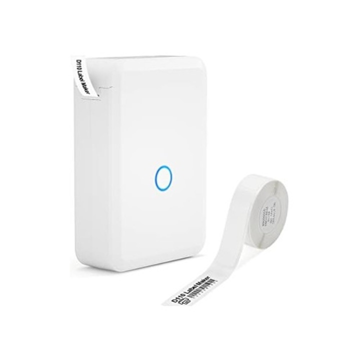 Термопринтер D110 Мини преносим безжичен Bluetooth, бял, с хартия