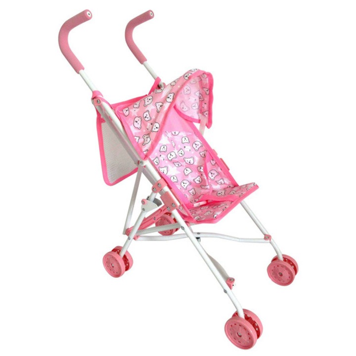 Carucior de papusi cu acoperis si cos, 47,5x25x55 cm