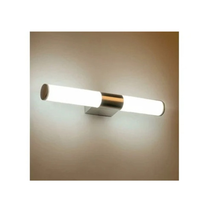 LED-es szabályozható fali lámpa, modern fürdőszobai világítás, egyenletes megvilágítás, folyamatos fényerőszabályozás, fehér