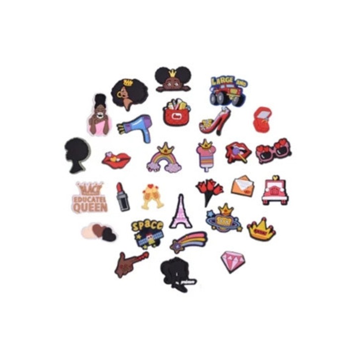 Női cipődíszek, krokodil dekoráció, PVC, egy méret